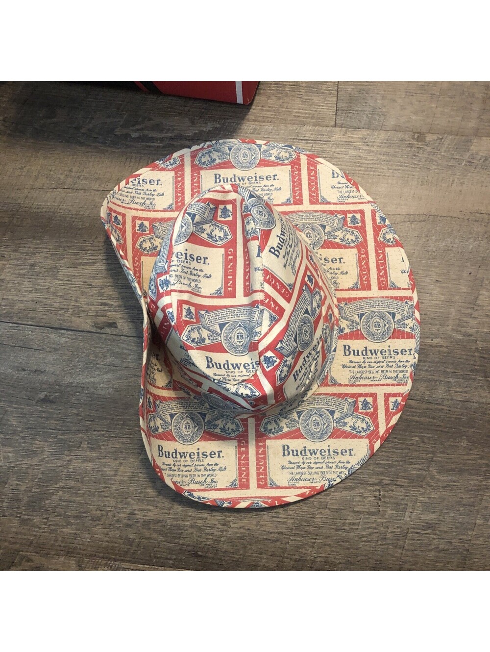 Budweiser Cowboy Hat Cardboard Beer Box Party Novelty Ha, Size 7 1/8